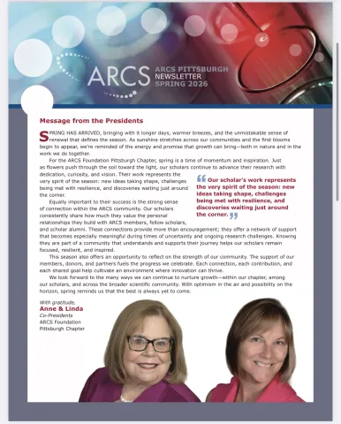 ARCS Pittsburgh Spring 2026 Newsletter